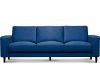 Minimalistisches Sofa, 3 Sitzer,, Blau