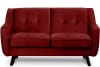 Sofa, 2 Sitzer im zeitlosen Design, Velours-Bezug, rotweinfarben