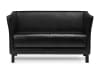 Modernes Sofa 2 Sitzer, aus Kunstleder, Schwarz