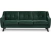 Sofa, 3 Sitzer im zeitlosen Design, Velours-Bezug, dunkelgrün