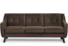Sofa, 3 Sitzer im zeitlosen Design, Velours-Bezug, braun
