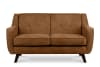 Sofa, 2 Sitzer im zeitlosen Design, in Lederoptik, rotbraun