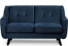 Sofa, 2 Sitzer im zeitlosen Design, Velours-Bezug, blau
