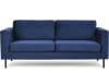Klassisches Sofa aus Schaumstoff und Holz, Metall, blau