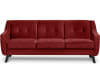 Sofa, 3 Sitzer im zeitlosen Design, Velours-Bezug, rot