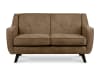 Sofa, 2 Sitzer im zeitlosen Design, in Lederoptik, hellbraun