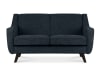 Sofa, 2 Sitzer im zeitlosen Design, Velours-Bezug, dunkelblau