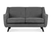 Sofa, 2 Sitzer im zeitlosen Design, Velours-Bezug, silber