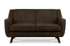 Sofa, 2 Sitzer im zeitlosen Design, in Lederoptik, dunkelbraun