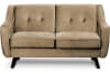 Sofa, 2 Sitzer im zeitlosen Design, Velours-Bezug, dunkelbeige