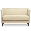 Modernes Sofa 2 Sitzer, aus Kunstleder, cremig
