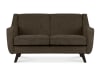 Sofa, 2 Sitzer im zeitlosen Design, Velours-Bezug, braun