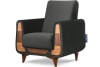 Klassischer Sessel aus Schaumstoff und Holz, Grau