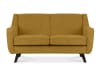 Sofa, 2 Sitzer im zeitlosen Design, Velours-Bezug, gelb