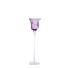Photophore décoratif en verre soufflé violet H30