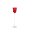Photophore décoratif en verre soufflé rouge H30