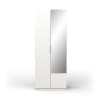 Armoire 2 portes et miroir - L79,4 cm - Blanc