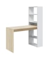 Bureau effet bois beige, blanc 120x53 cm