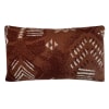 Coussin tricoté marron rouille 35x60