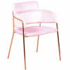 Designerstuhl mit Samtbezug und goldenen Beinen, rosa