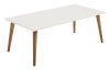 Mesa de Centro Fija Color Blanco y Encerado. Medidas: 100 x 50 cm.