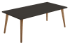 Mesa de Centro Fija Color Negro y Encerado. Medidas: 100 x 50 cm.