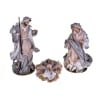 Natività completa 3 statue in tessuto h 36 cm, Rosa e Grigio