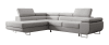 Ecksofa mit Schlaffunktion, Veloursbezug in Grau, linksseitig