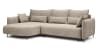 Ecksofa mit Veloursbezug, Hellbeige, linksseitig