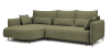 Ecksofa mit Veloursbezug, Olive, linksseitig