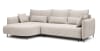 Ecksofa mit Veloursbezug, Creme, linksseitig