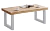 Table basse relevable bois et acier blanc L120