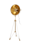 Stehlampe aus Stahl 142,5-159,5 cm, Beige / Gold / Weiß