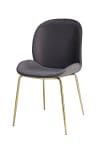 2er-Set Stühle aus Stoff 48 x 87 cm, Grau und Messing
