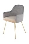 Stuhl aus Samt 53 x 85 cm, Grau und Beige