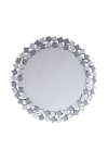 Wandspiegel aus Glas 80cm, Silber / Grau