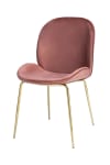 2er-Set Stühle aus Samt 48 x 87 cm, Altrosa und Messing