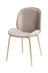 2er-Set Stühle aus Stoff 48 x 87 cm, Beige und Messing