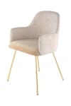 Stuhl aus Samt 53 x 85 cm, Elfenbein und Beige