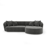 Canapé d'angle droit velours gris graphite