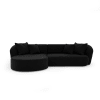 Canapé d'angle gauche velours noir