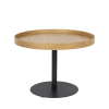 Table d'appoint ronde en bois et métal D56cm bois clair
