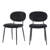 Lot de 2 chaises en velours côtelé et métal noir