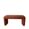 Banc rembourré en tissu bouclette L100cm - Rouille