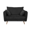 Fauteuil XXL tissu velours 1 place Anthracite