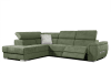 Canapé d'angle gauche 5 places avec un relaxation tissu vert olive