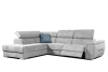 Canapé d'angle gauche 5 places avec un relaxation tissu gris