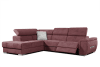 Canapé d'angle gauche 5 places avec un relaxation tissu rouge