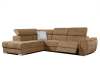 Canapé d'angle gauche 5 places avec un relaxation tissu marron noix