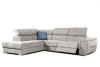 Canapé d'angle gauche 5 places avec un relaxation tissu beige